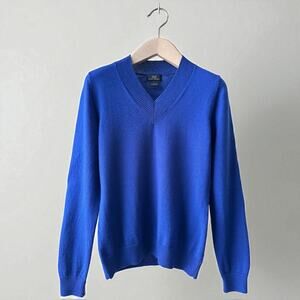 Brooks Brothers 346 Merino Wool V-Neck Sweater Size S, Blue